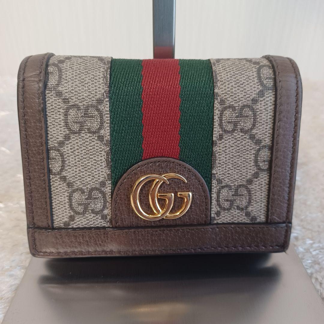 ✨極美品✨グッチ　三つ折り財布　オフィディア　シェリーライン　マーモント GG柄