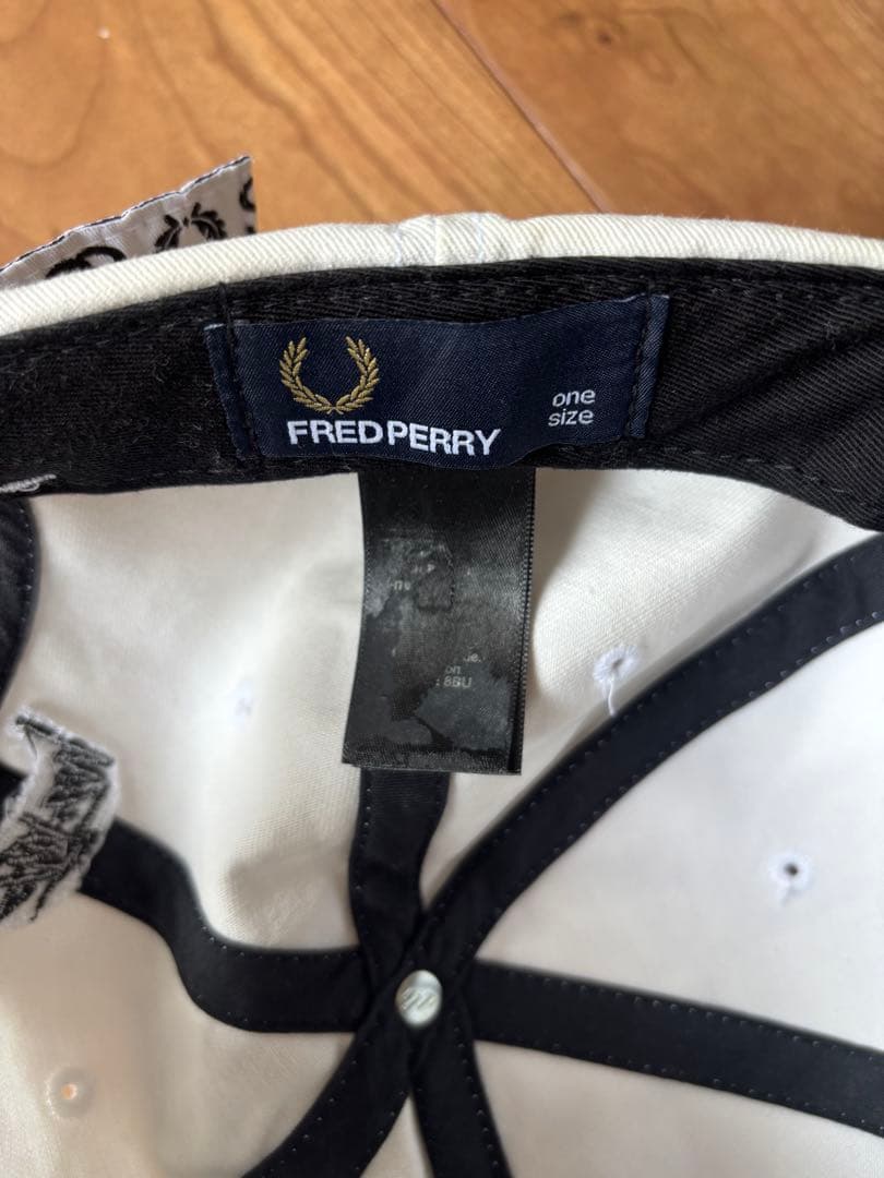 fredperry×Stussy ホワイト　6パネルキャップ