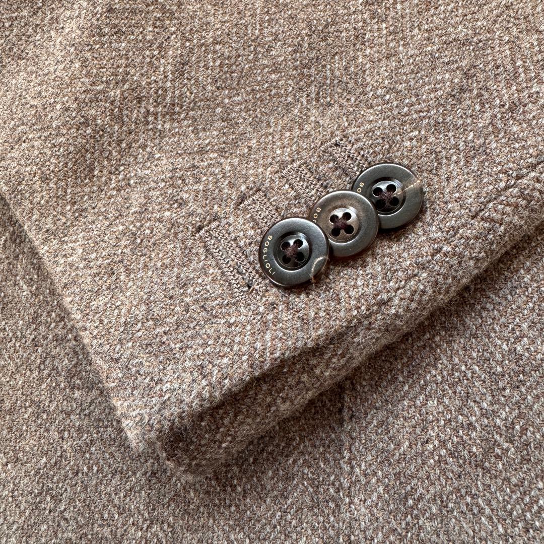 【超美品】 ボリオリ カシミヤ混 ヘリンボーン ジャケット BOGLIOLI