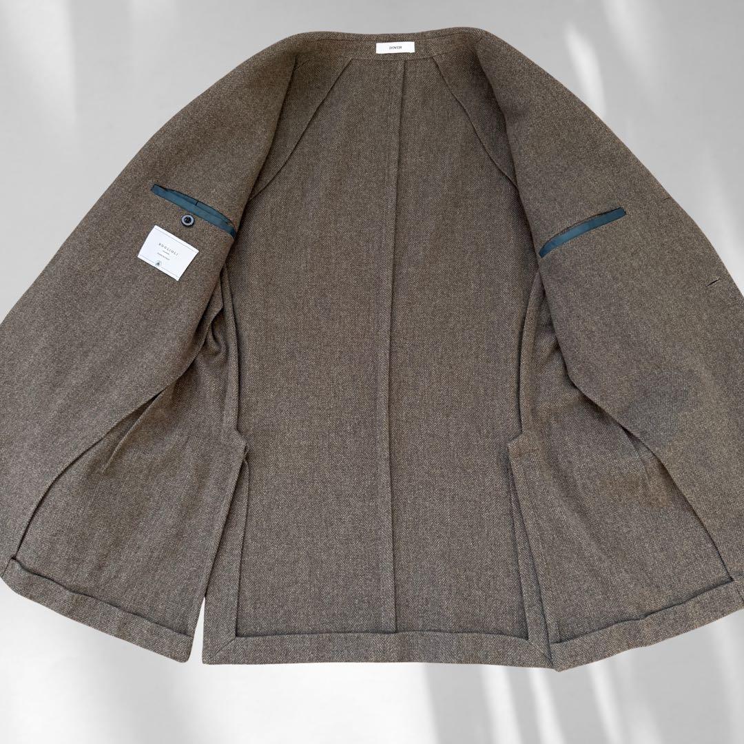 【超美品】 ボリオリ カシミヤ混 ヘリンボーン ジャケット BOGLIOLI