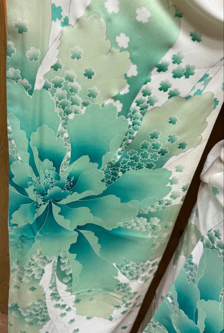 k31⭐️緑花振袖⭐️豪華絢爛綺麗華麗美品トールサイズ身丈169cm裄丈69cm正絹