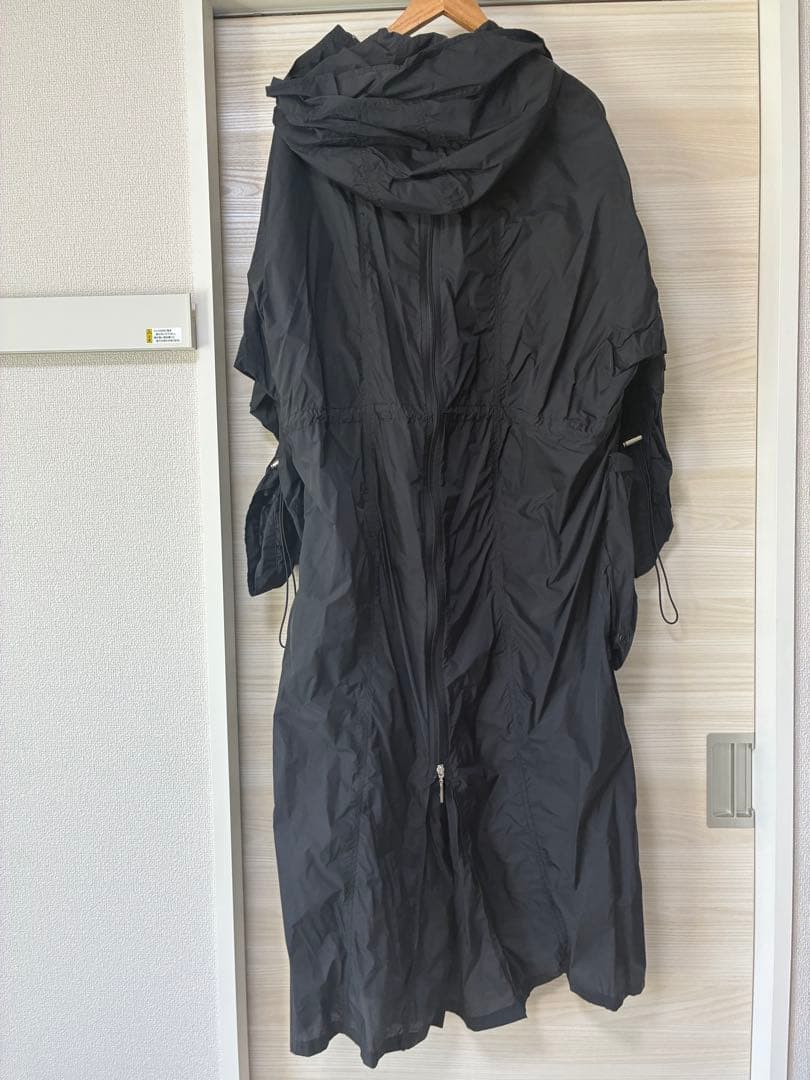 Ujoh 18SS ダブルジップ ギャザー ナイロン モッズコート 3