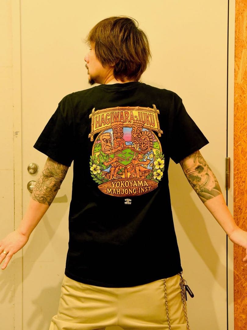 ミュージシャン Ken Yokoyama HAGIWARA JUKU TIKI TEE XL
