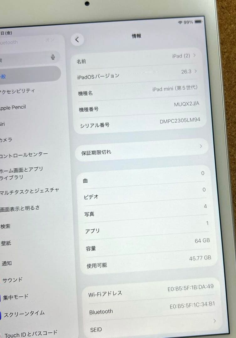 iPad mini5 第5世代 64GB (40) 91%