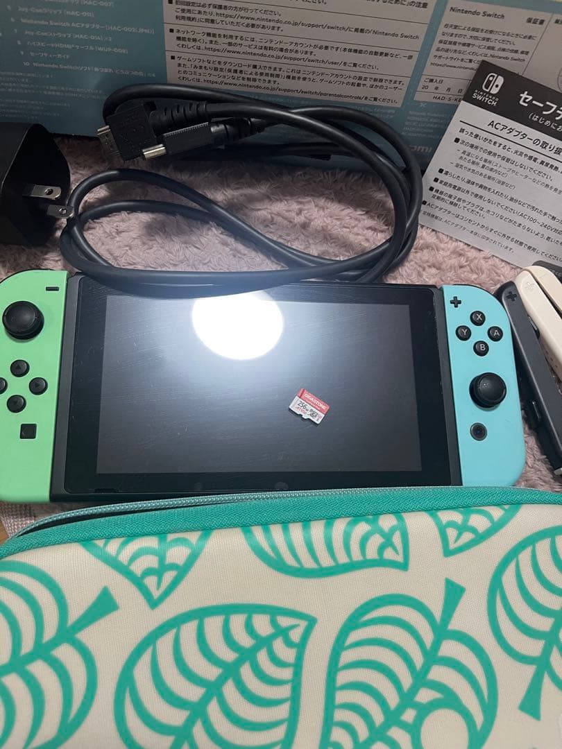 Switchあつ森デザイン（ケース、プロコン、SDカードJoy-Con2個付）