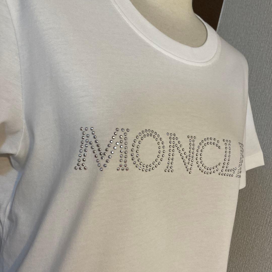【新品】MONCLER モンクレール ラインストーン　ロゴTシャツ ホワイト
