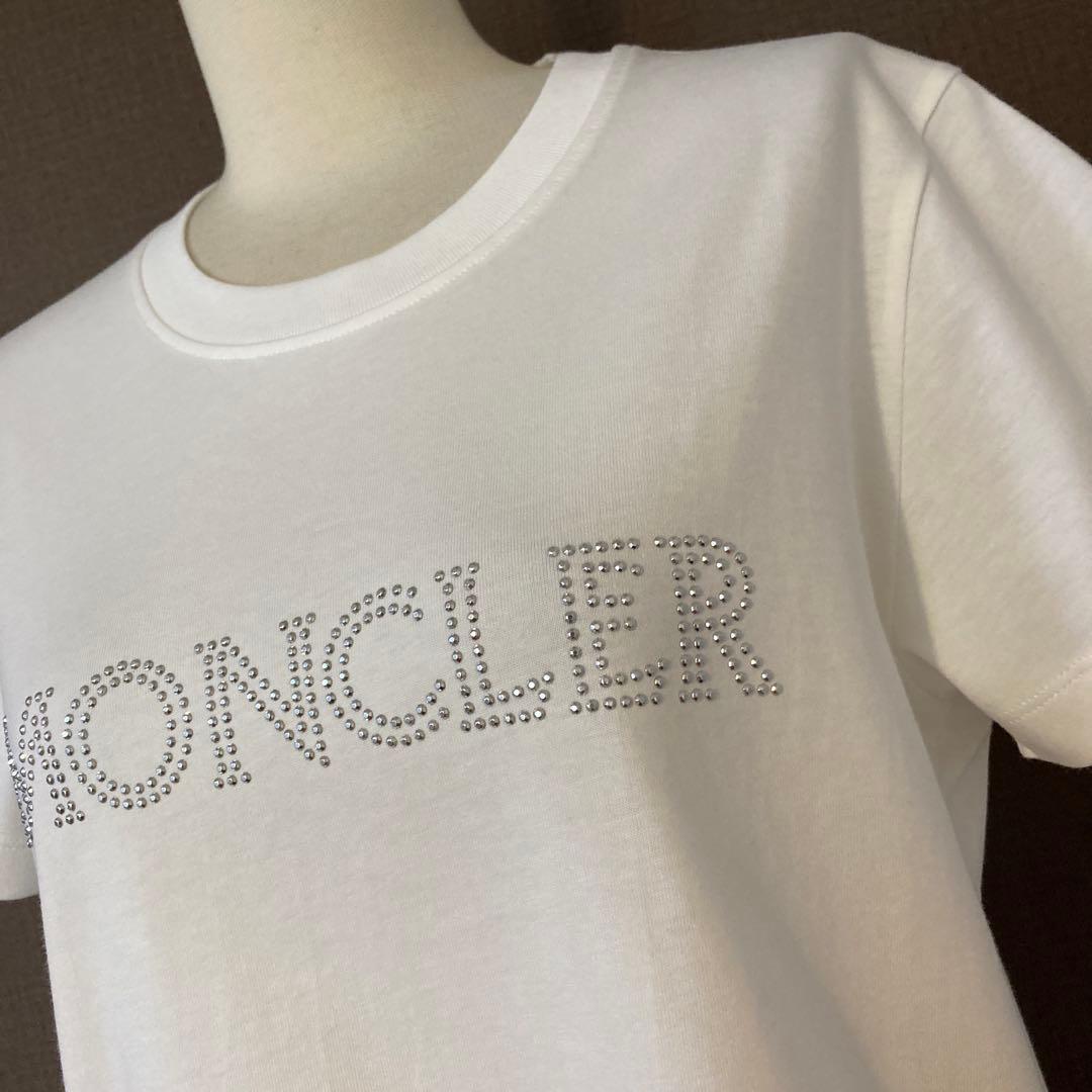 【新品】MONCLER モンクレール ラインストーン　ロゴTシャツ ホワイト