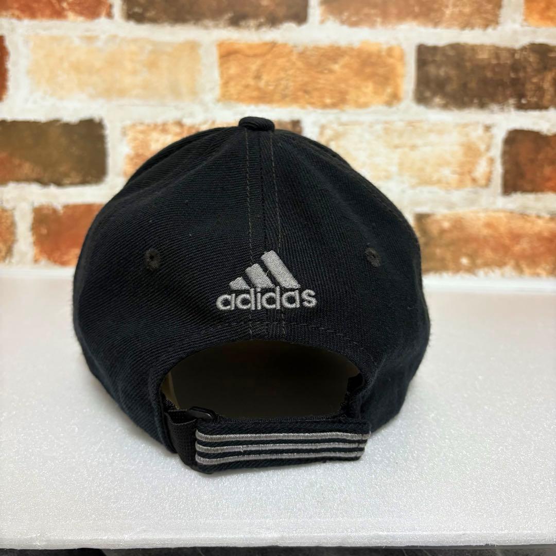 00s adidas キャップ パフォーマンスロゴ刺繍 ブラック 古着コーデXL