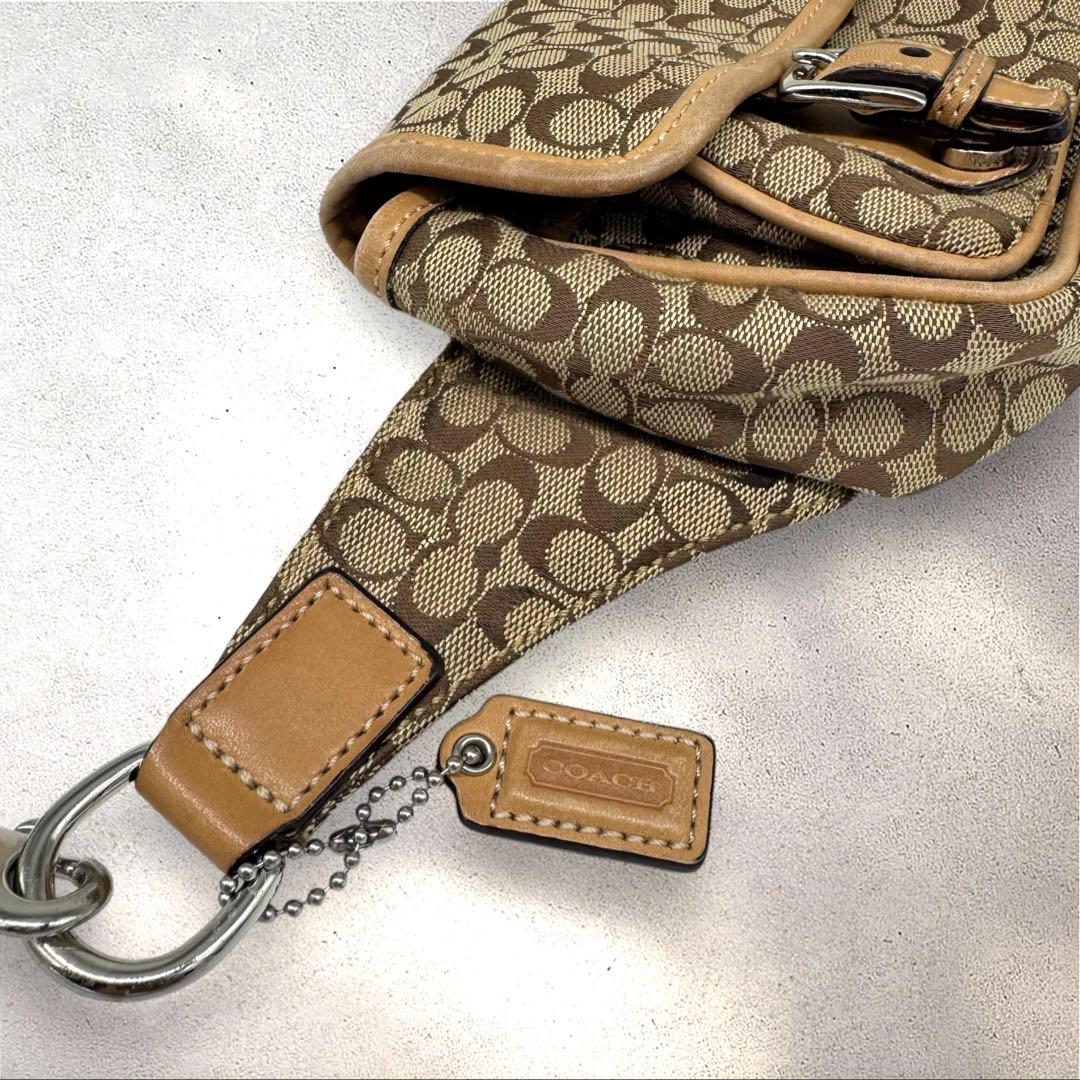 希少コーチ COACHミニシグネチャー ボディバッグ ウエストバッグ