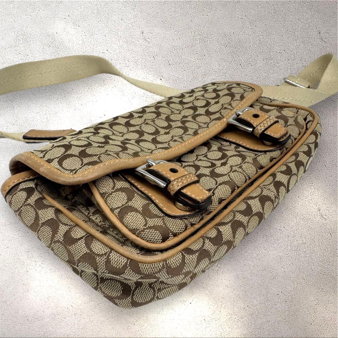 希少コーチ COACHミニシグネチャー ボディバッグ ウエストバッグ