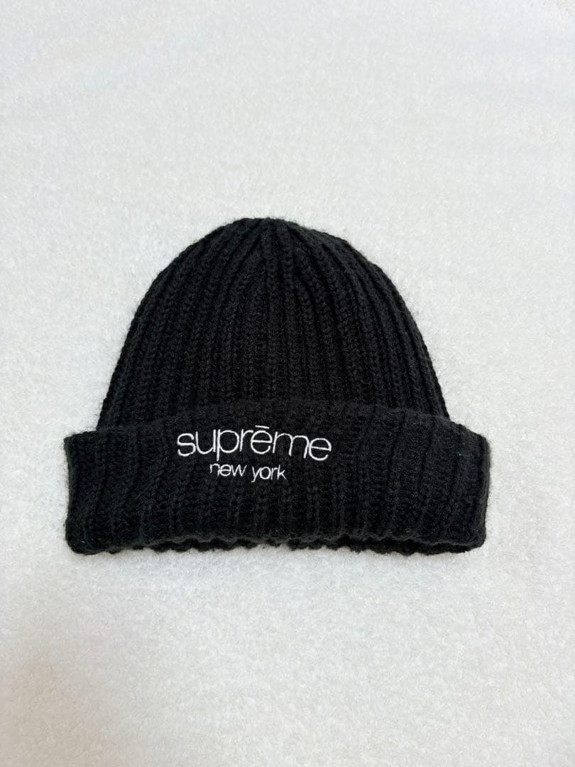 【ステッカー付】Supreme Ribbedシュプリーム リブドビーニーニット帽