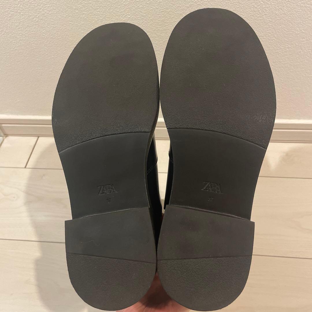 【新品未使用】ZARA ザラ　チェルシーショートブーツ　ブラック 37／24㎝