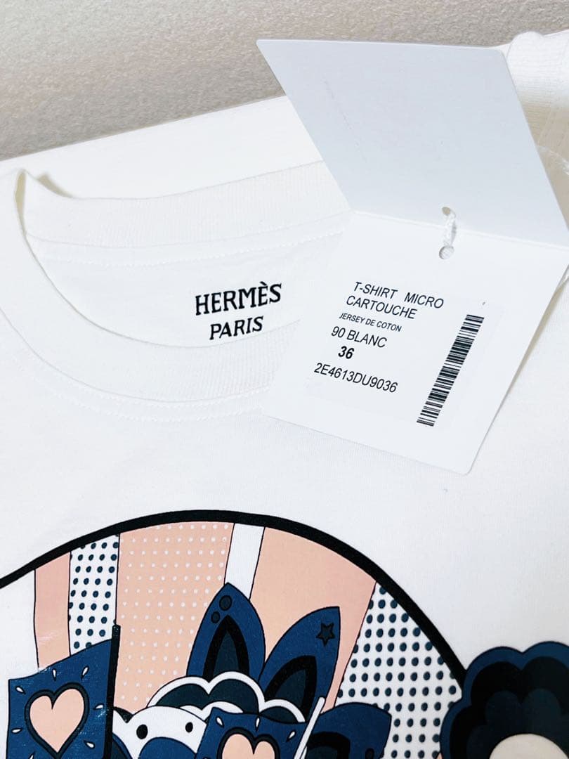 【美品】HERMES micro cartouche 36 レディースTシャツ