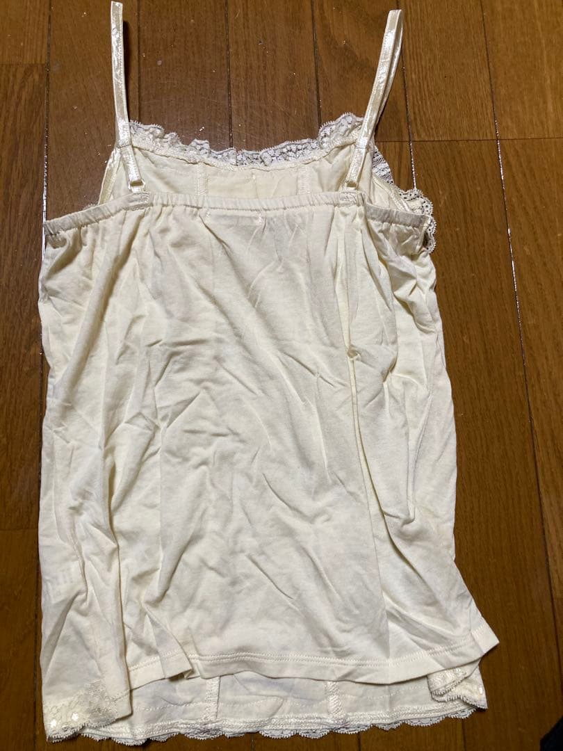 axes femme♡ビッグリボンキャミソール♡生成り♡レース♡