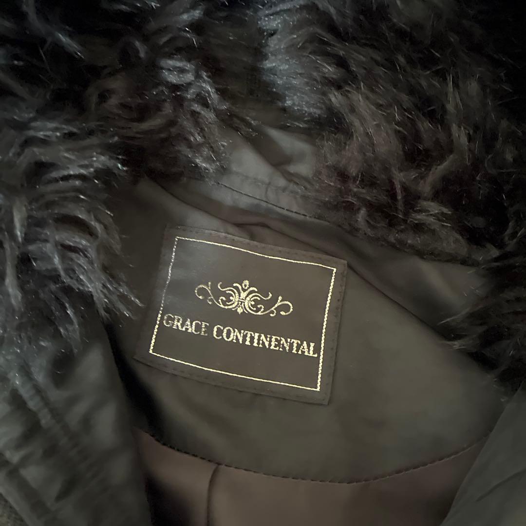 GRACE CONTINENTAL コート　ラクーンファー　フード