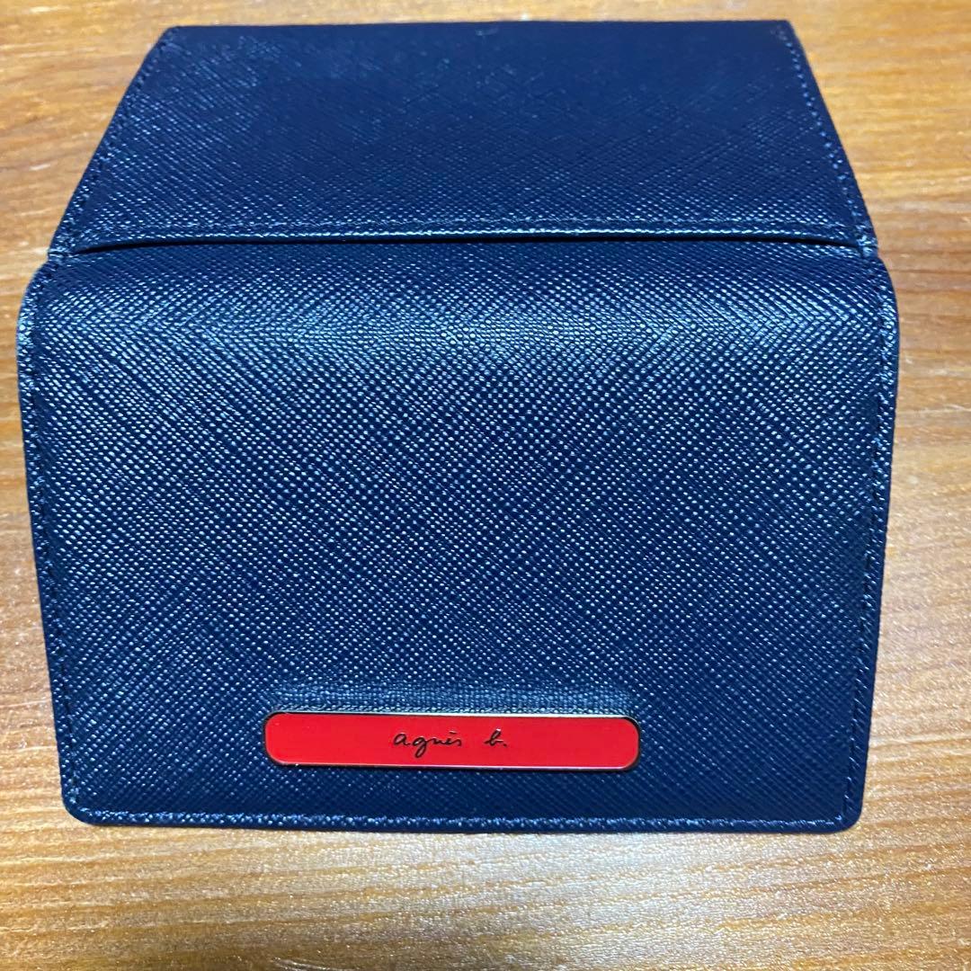 agnès b. カードケース 名刺入れ ネイビー ×レッド