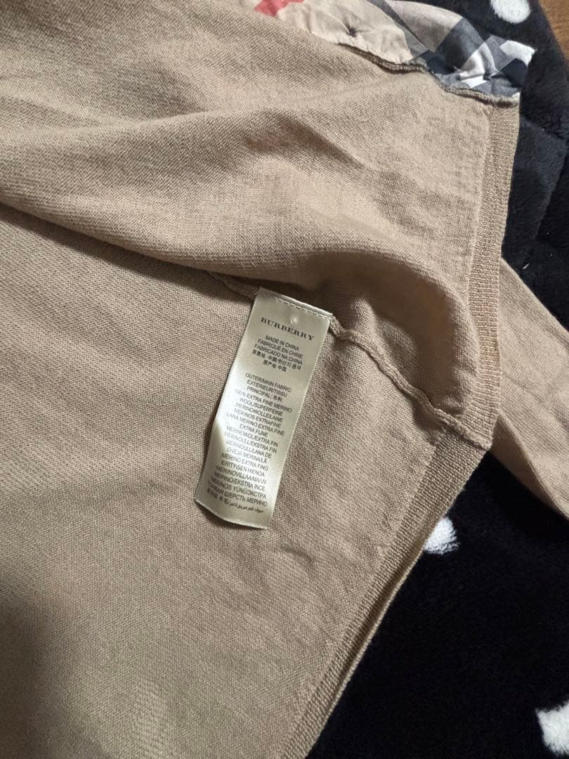 BURBERRY バーバリー ウールカーディガン長袖 ベージュ（S相当） 正規品