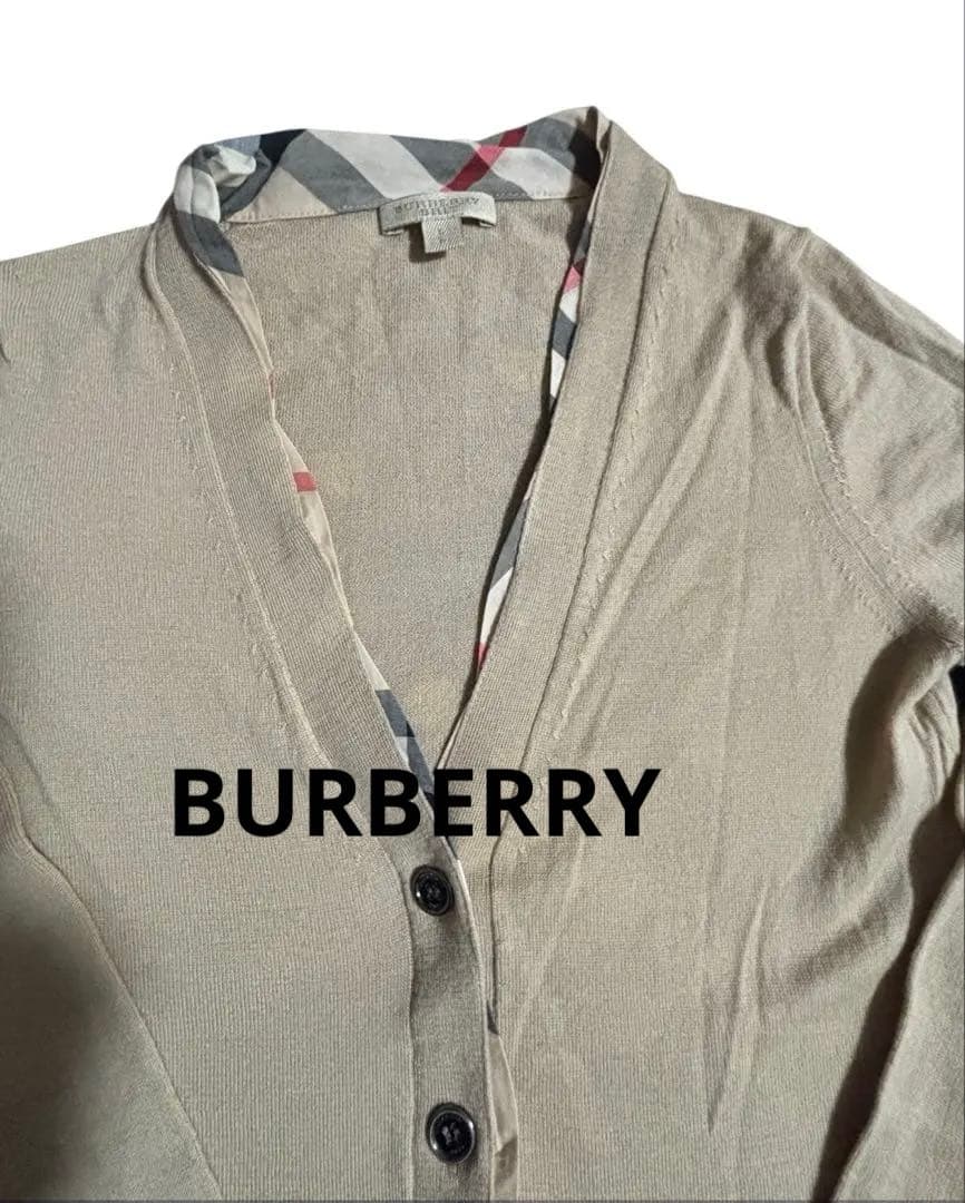 BURBERRY バーバリー ウールカーディガン長袖 ベージュ（S相当） 正規品