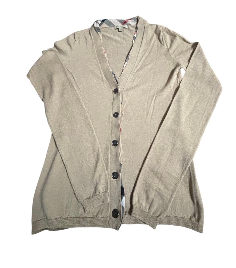 BURBERRY バーバリー ウールカーディガン長袖 ベージュ（S相当） 正規品