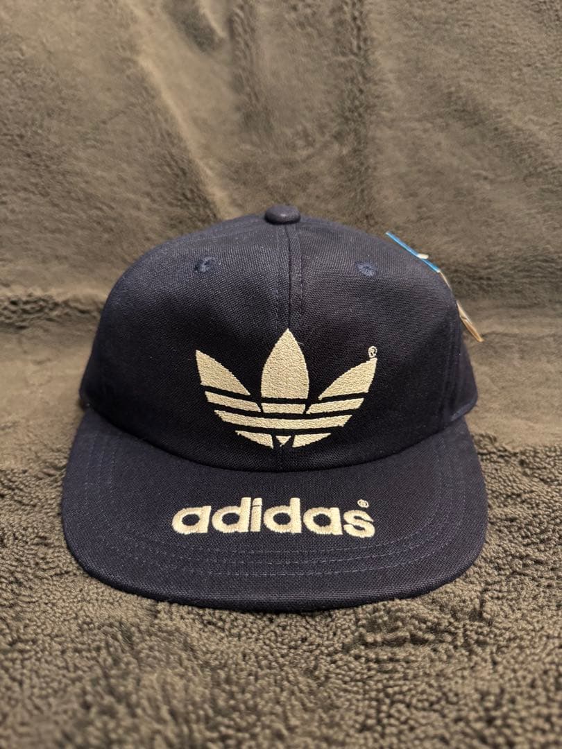 80s adidas デサント製 トレフォイルロゴ キャップ ヴィンテージ　希少