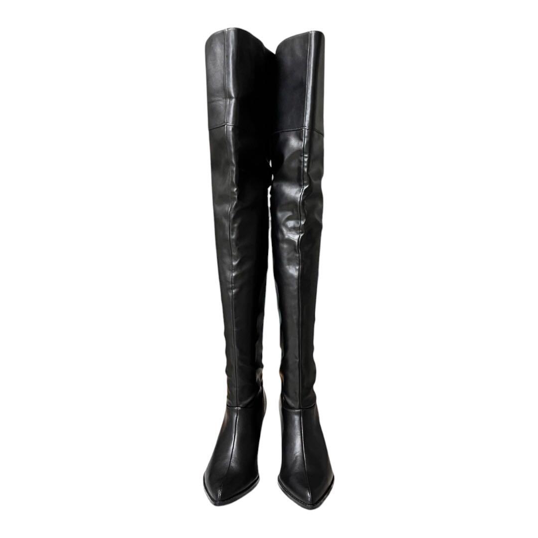 ✨ほぼ未使用・定価1.9万✨ マウジー 【M】ニーハイブーツ ロング 美脚 黒