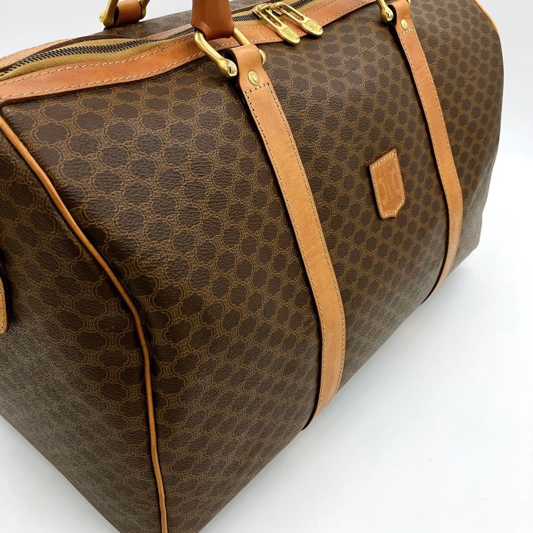 【CELINE】2wayボストンバッグ　マカダム柄　ゴールド金具　南京錠