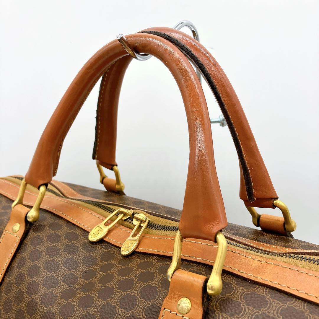 【CELINE】2wayボストンバッグ　マカダム柄　ゴールド金具　南京錠