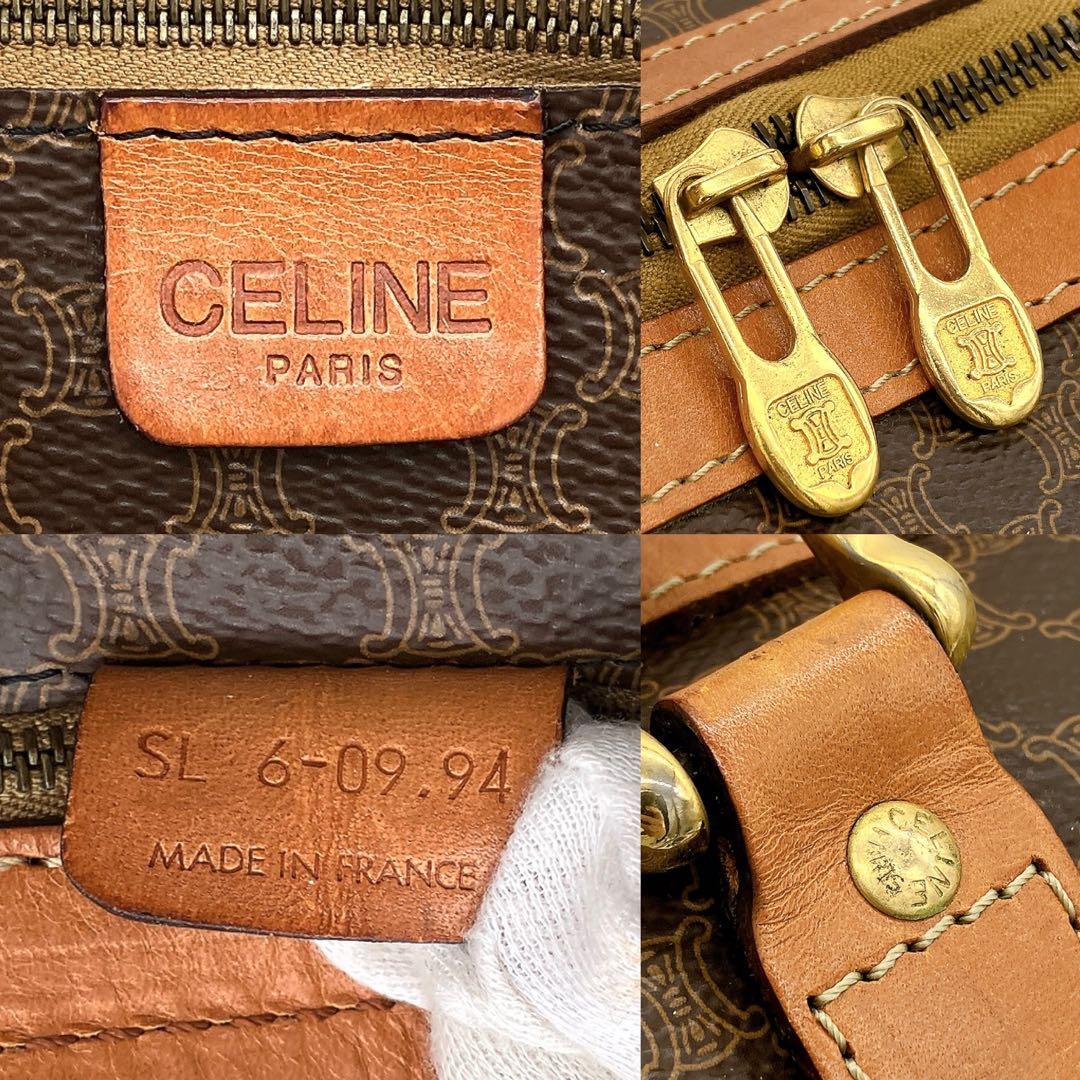【CELINE】2wayボストンバッグ　マカダム柄　ゴールド金具　南京錠