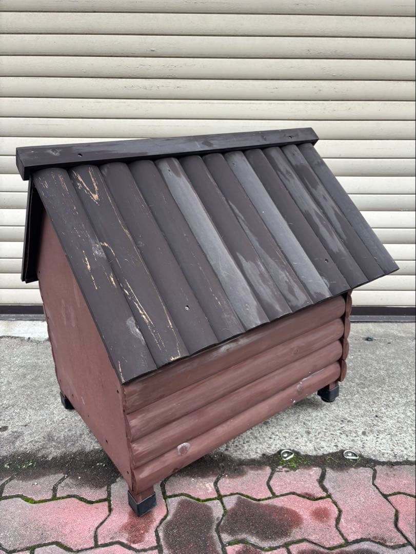 送料込に変更しました！木製犬小屋 中型犬用 ログハウス風