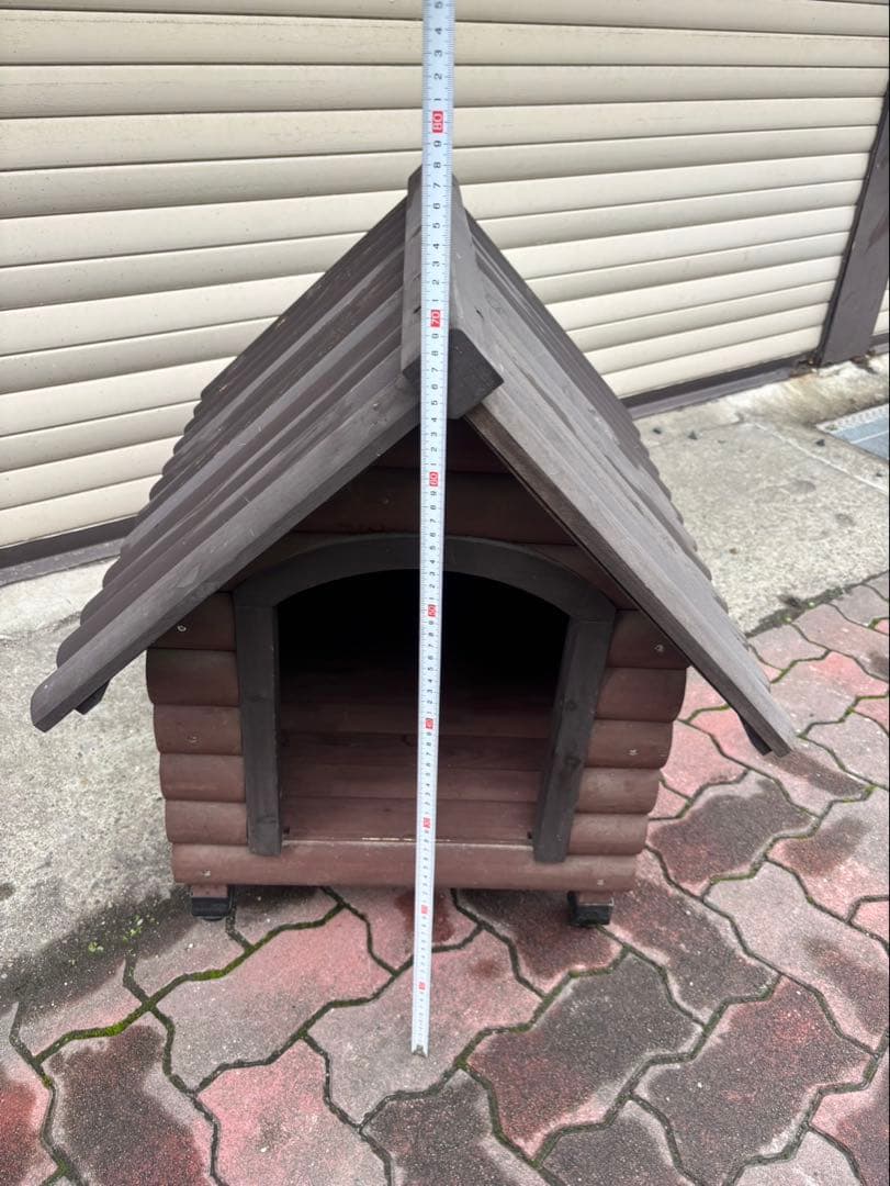 送料込に変更しました！木製犬小屋 中型犬用 ログハウス風