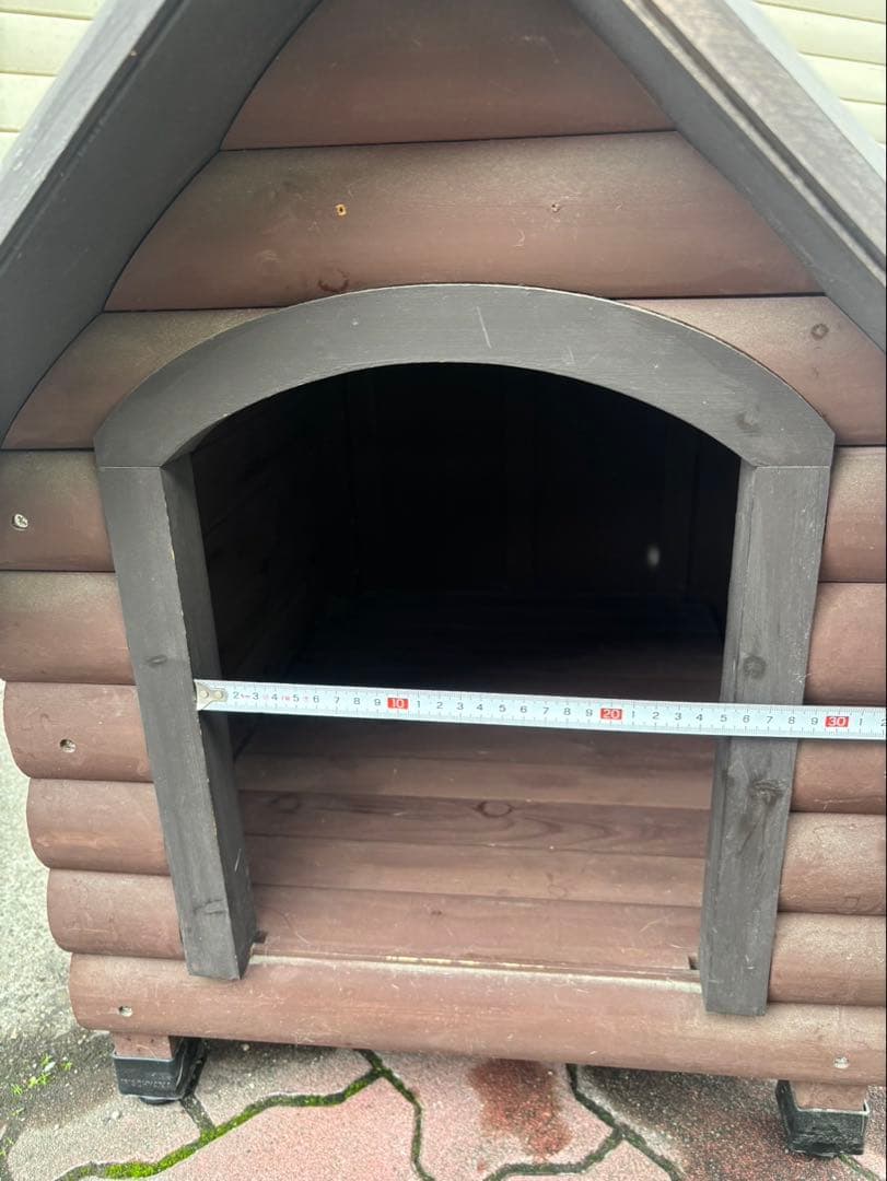 送料込に変更しました！木製犬小屋 中型犬用 ログハウス風