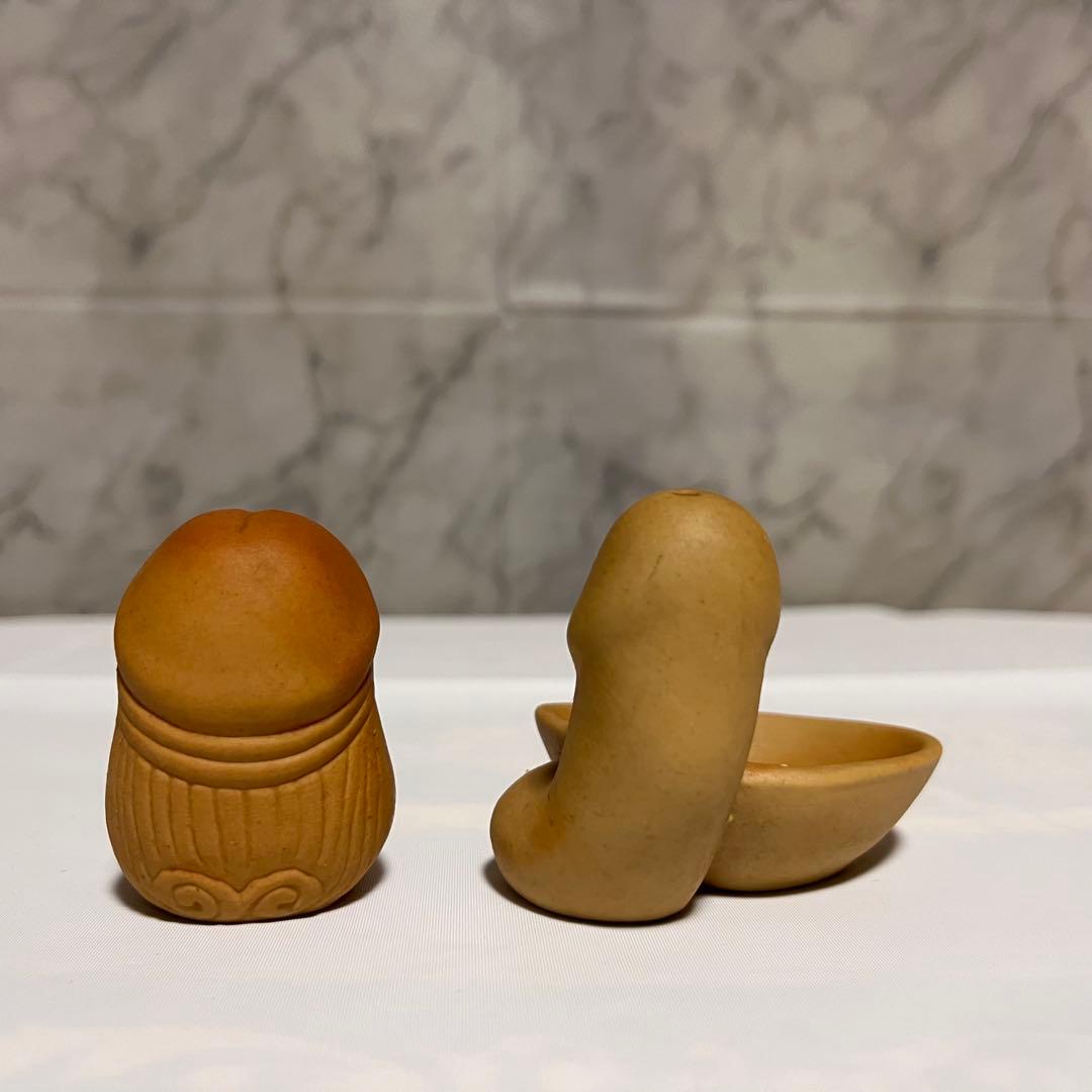 値下げ⬇️【美品】縁起物 お多福 置物 春画 男根 子宝 陶器 秘宝館 郷土玩具