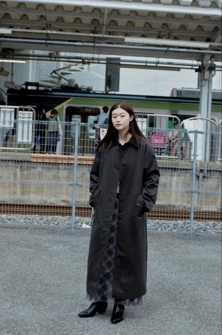 ZARA ワックスフィニッシュコーデュロイカラートレンチコート　L