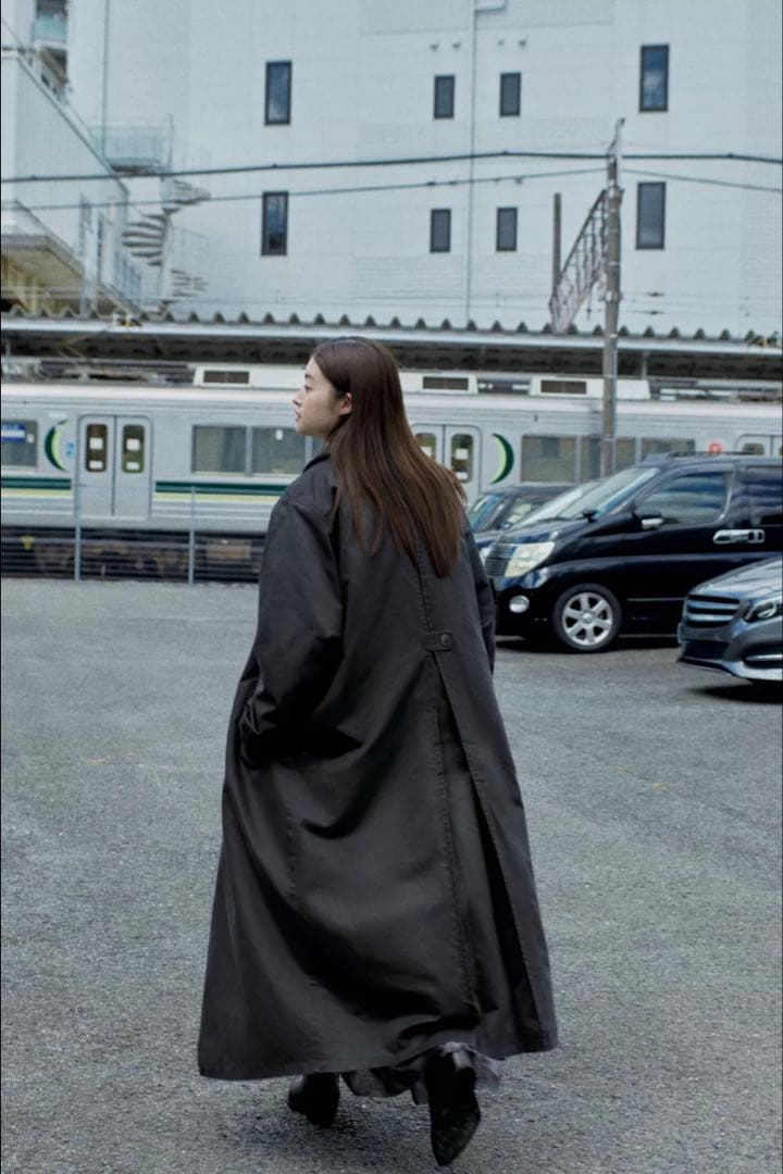 ZARA ワックスフィニッシュコーデュロイカラートレンチコート　L