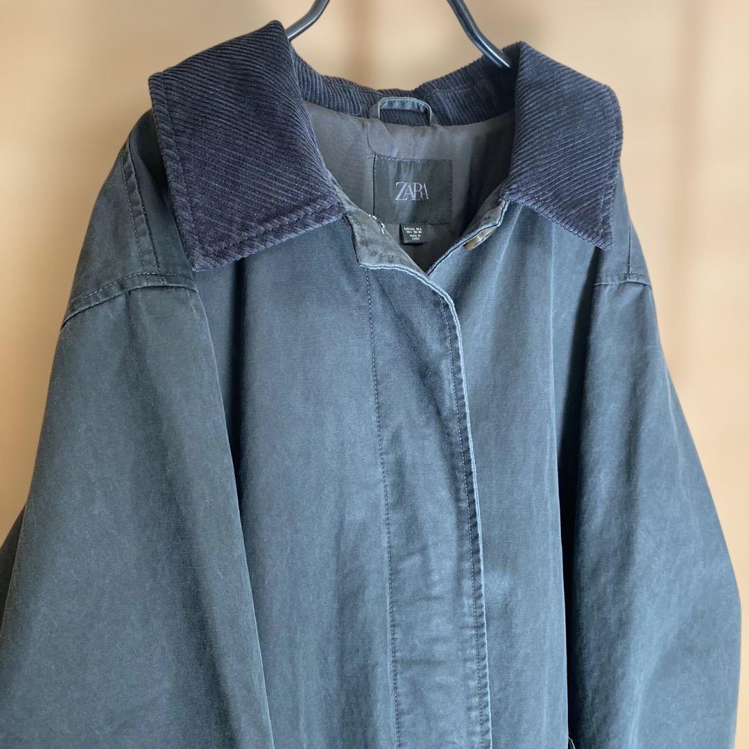 ZARA ワックスフィニッシュコーデュロイカラートレンチコート　L