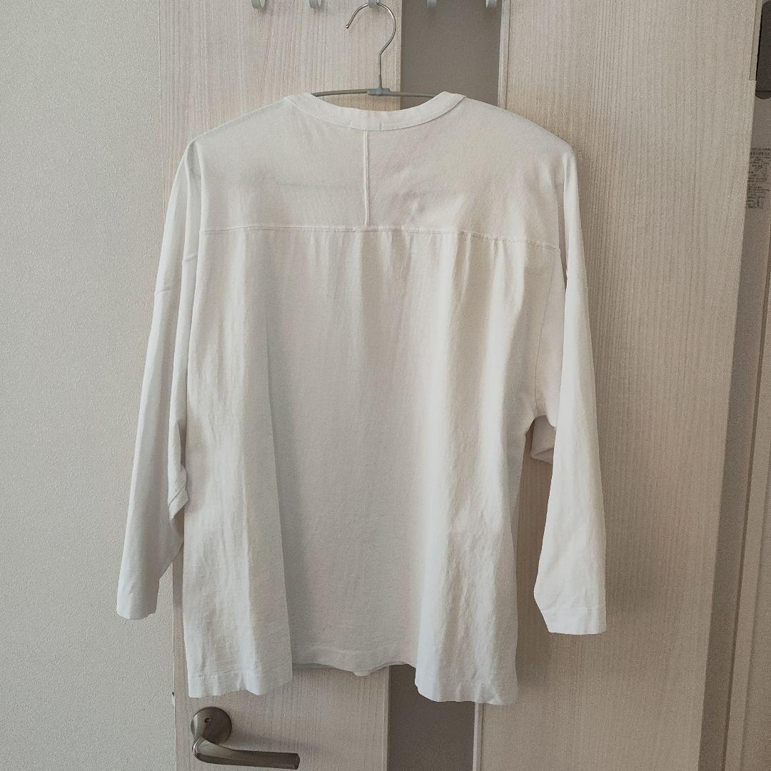 COMOLI コットン フットボールTシャツ ホワイト サイズ2