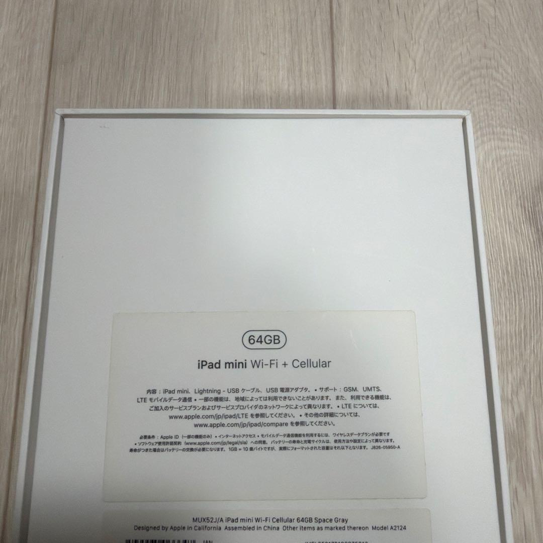 iPad mini 5 スペースグレイ　64GB WiFi + Cellular