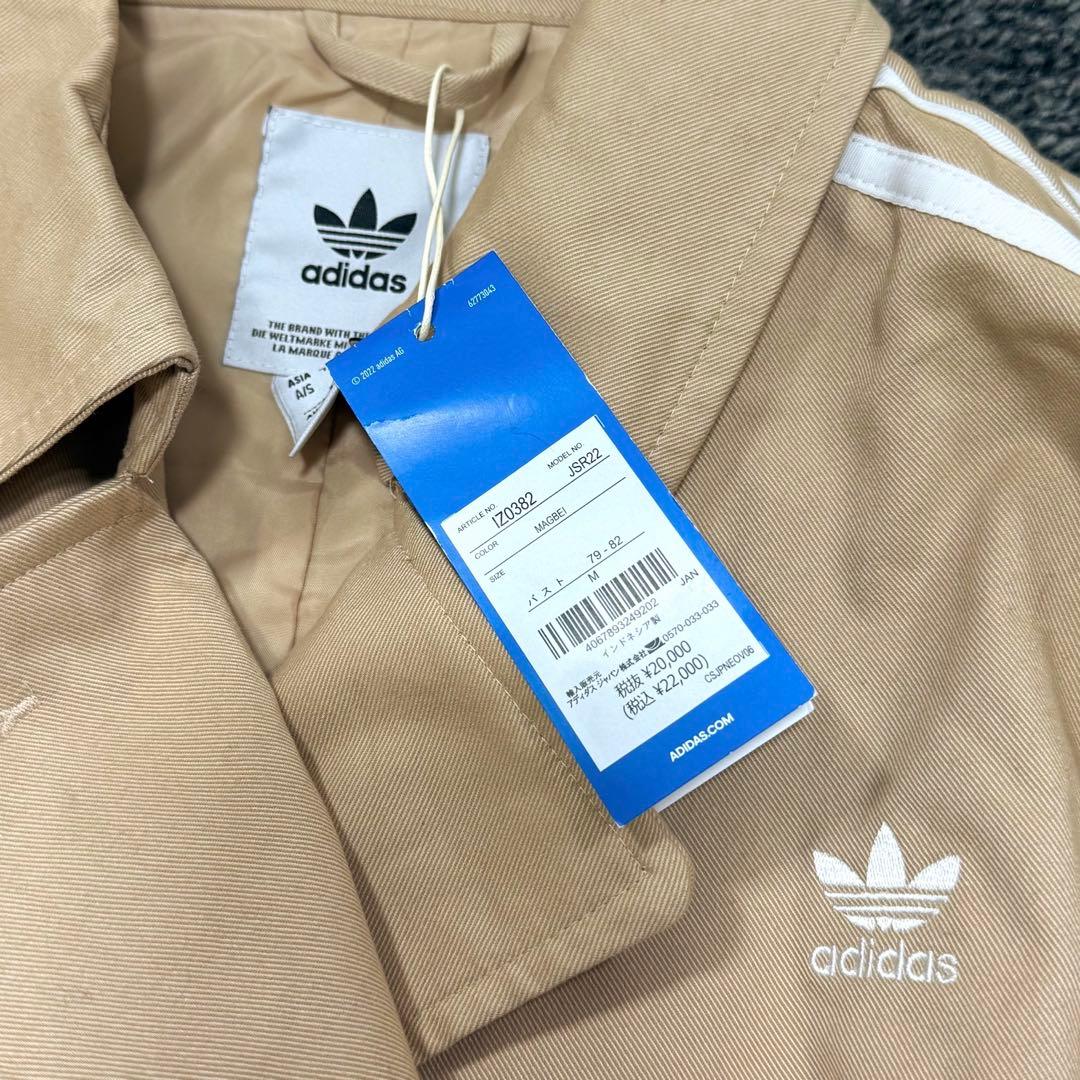 adidas originals 3本ライン　ツイル　トレンチコート　M