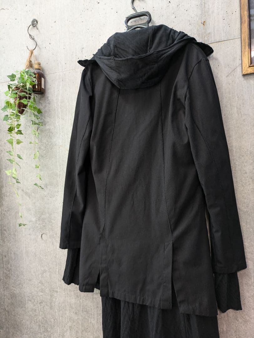 【thom/krom】 ロングモッズコート ジップアップパーカー付き