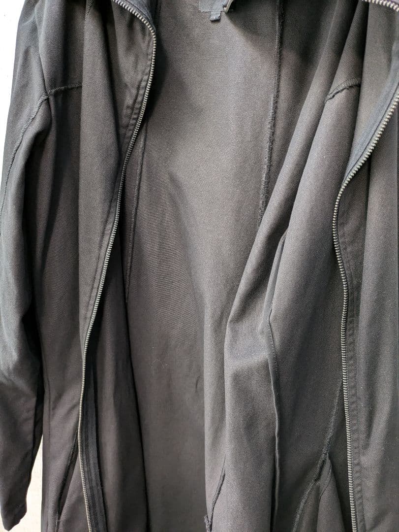 【thom/krom】 ロングモッズコート ジップアップパーカー付き