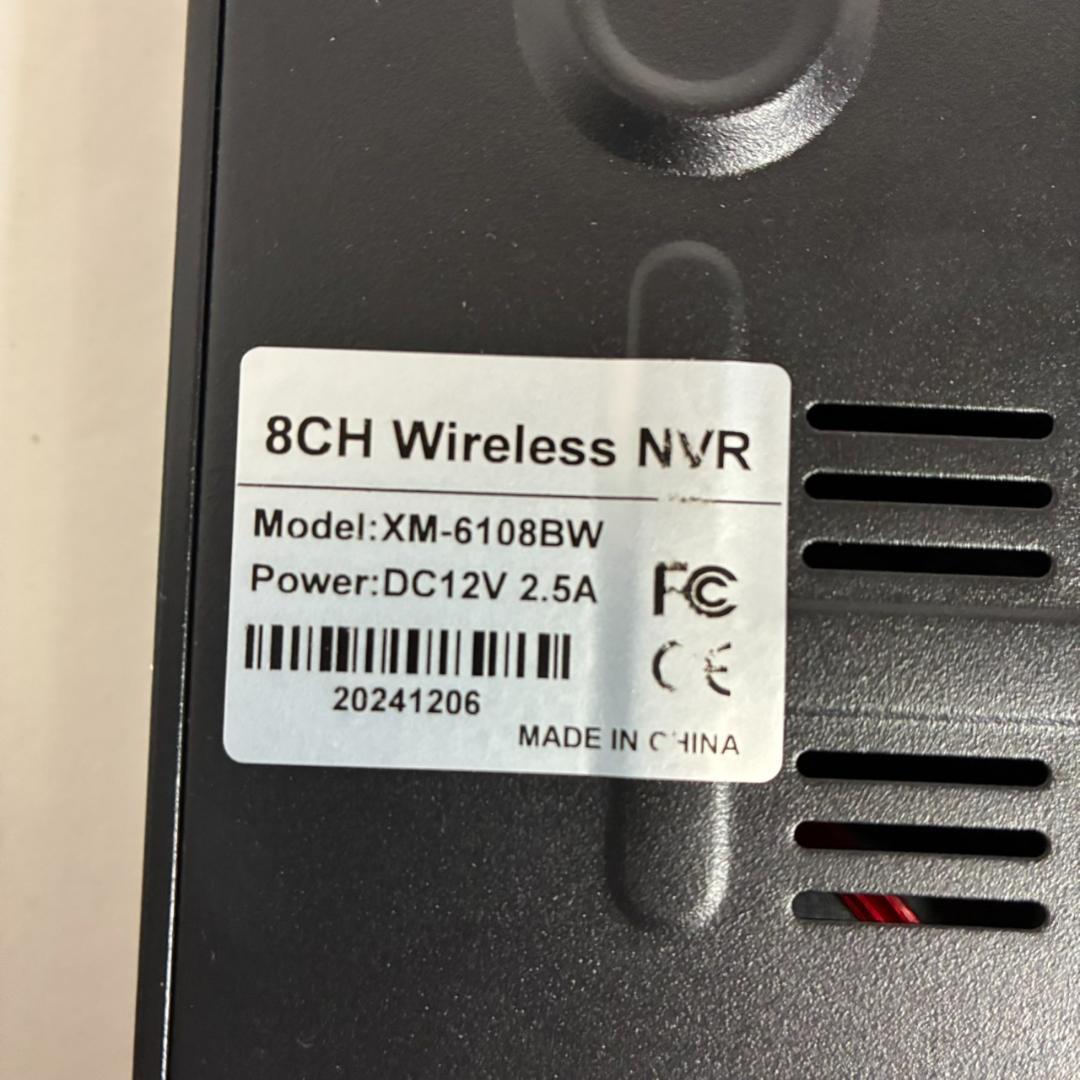 8CH Wireless NVR XM-6108BW ワイヤレス防犯レコーダー