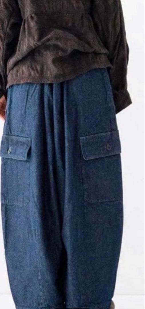 美品　定価3.1万円　ネストローブ（nest Robe）デニムバレルパンツ