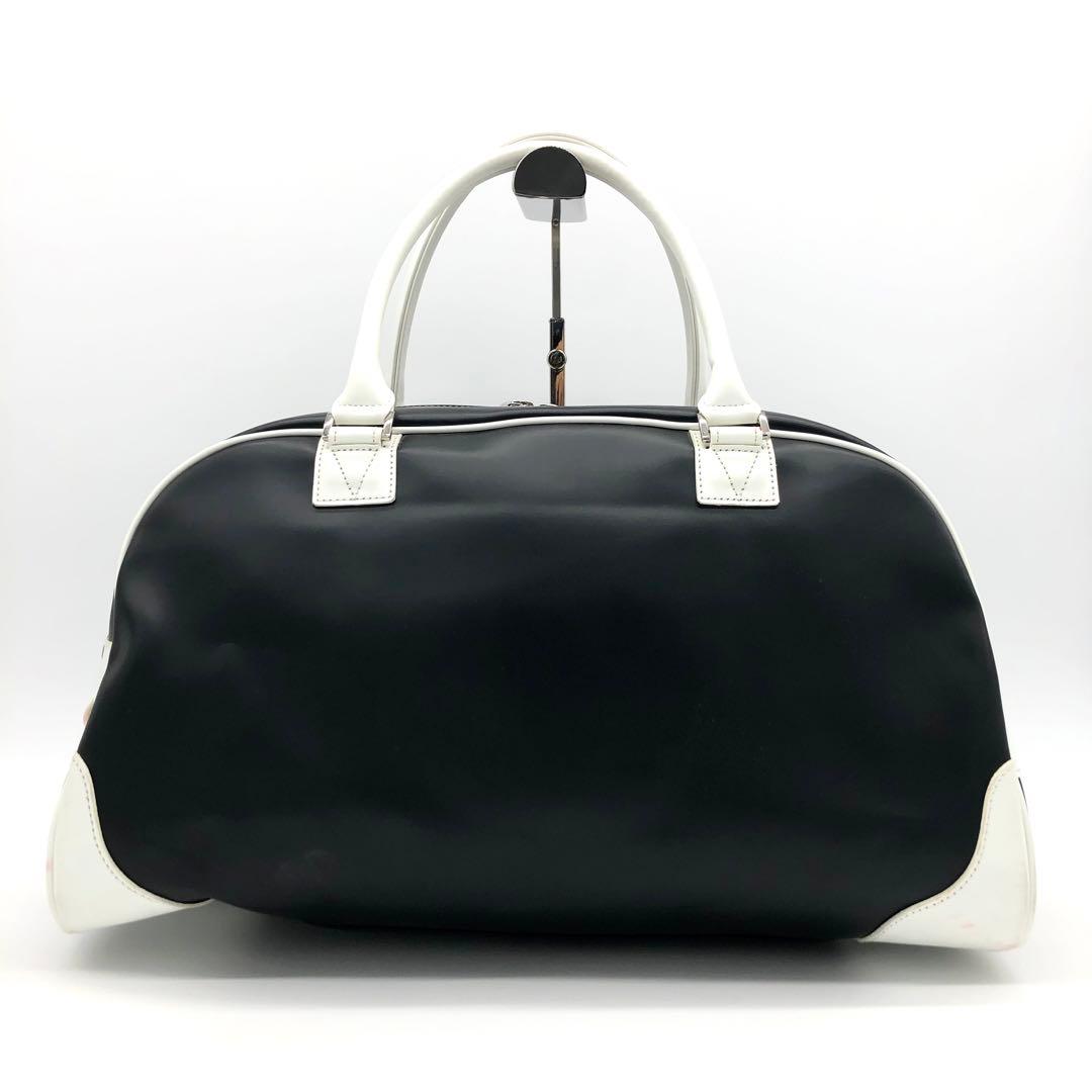 【美品✨】BURBERRY BLACK LABEL ボストンバッグ　デカロゴ　黒
