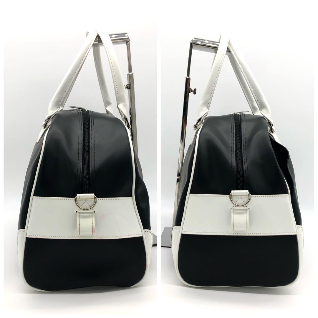 【美品✨】BURBERRY BLACK LABEL ボストンバッグ　デカロゴ　黒