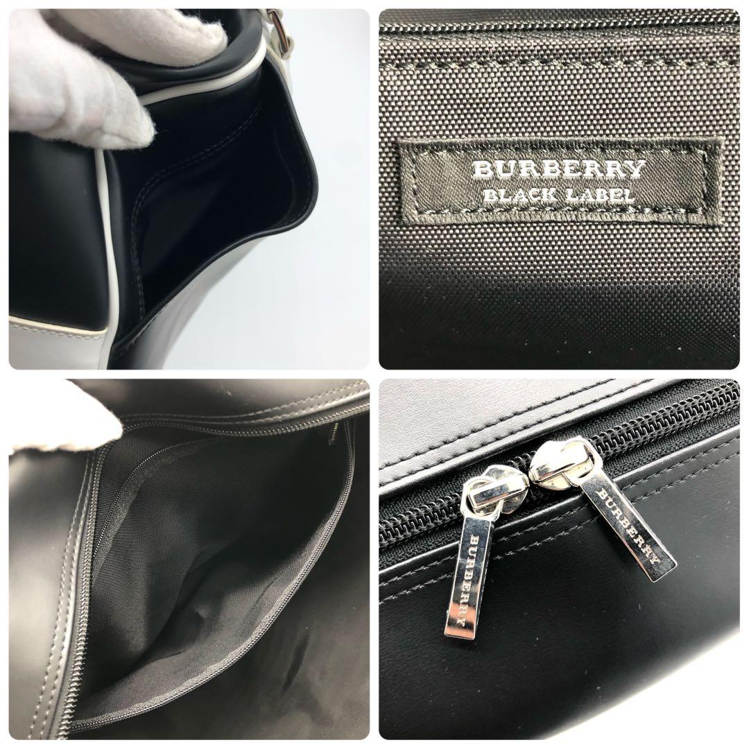 【美品✨】BURBERRY BLACK LABEL ボストンバッグ　デカロゴ　黒
