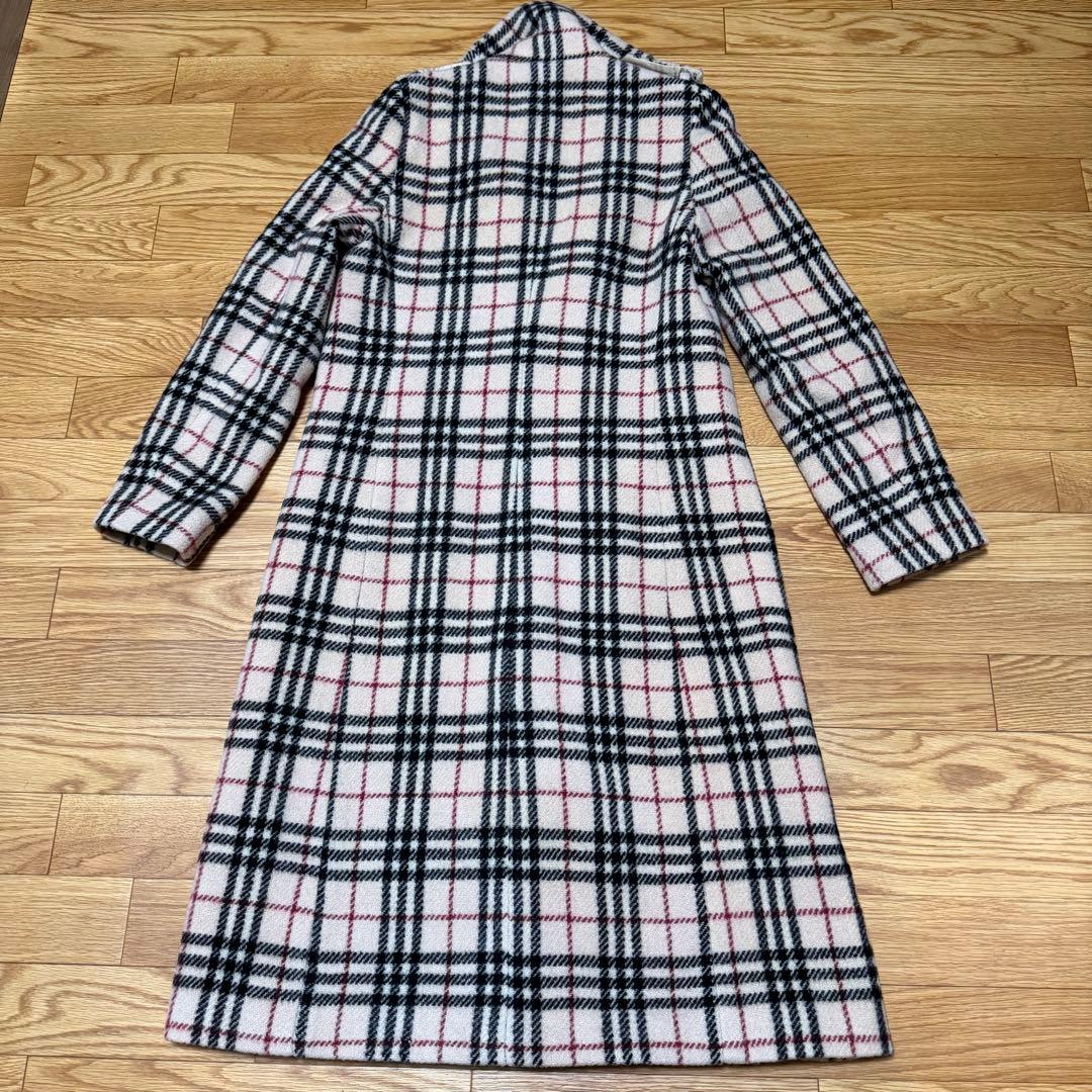 美品　BURBERRY LONDON ノバチェック総柄ウールロングコート　ホース