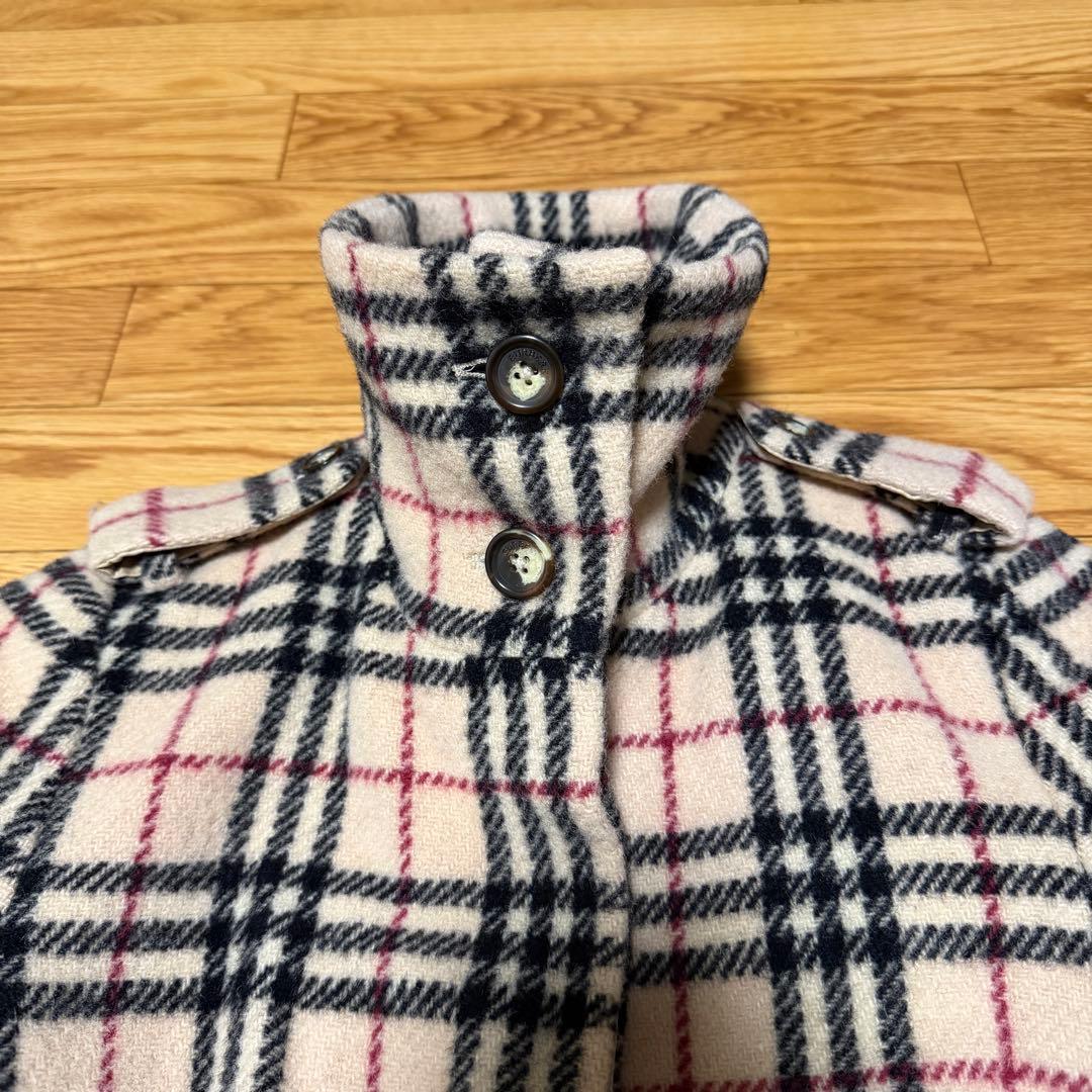 美品　BURBERRY LONDON ノバチェック総柄ウールロングコート　ホース