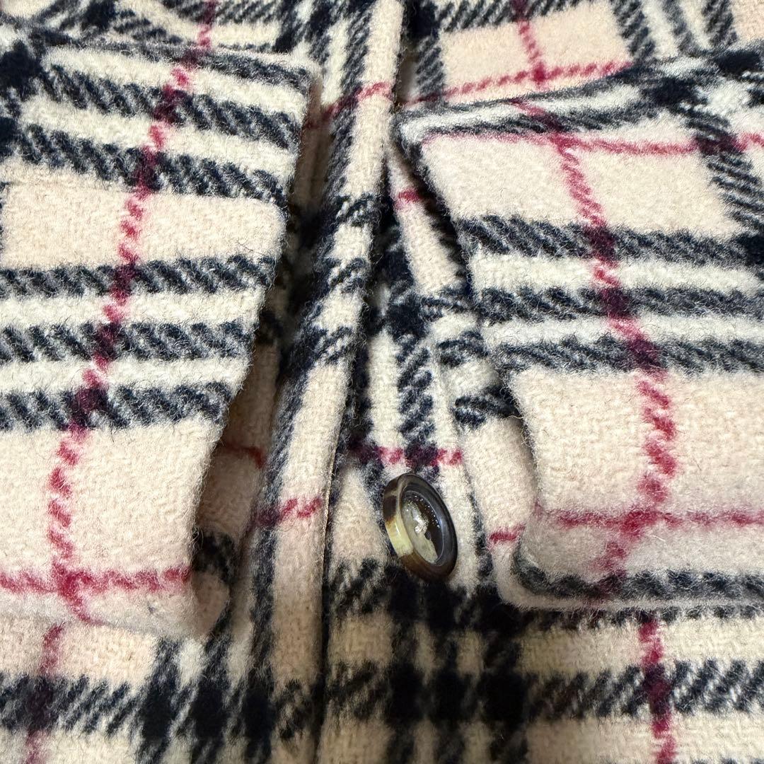 美品　BURBERRY LONDON ノバチェック総柄ウールロングコート　ホース