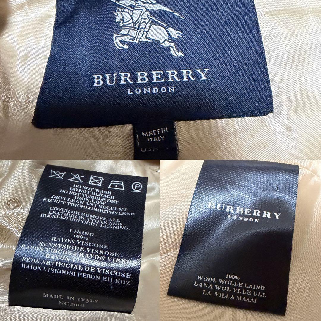 美品　BURBERRY LONDON ノバチェック総柄ウールロングコート　ホース