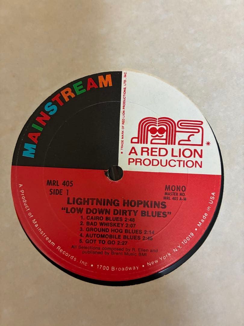 【LP】Lightnin' Hopkins/Low Down Dirty Blu